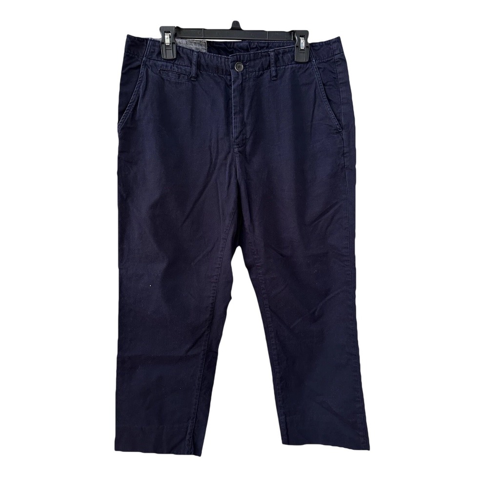 Billy Reid Chino Pants 34 Navy Blue Made in USA Cotton Straight 34/26